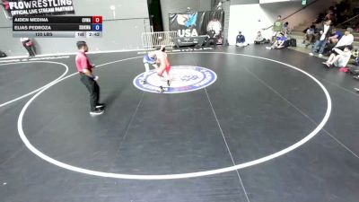 120 lbs Aiden Medina, CVWA - Central Valley Wrestling Association vs Elias Pedroza, SDIKWA - San Diego-Imperial Kids Wrestling Association