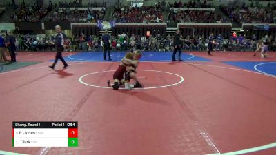 66 lbs Champ. Round 1 - Bram Jones, Fort Benton Longhorn Wrestling vs Levi Clark, Frenchtown Wrestling Club