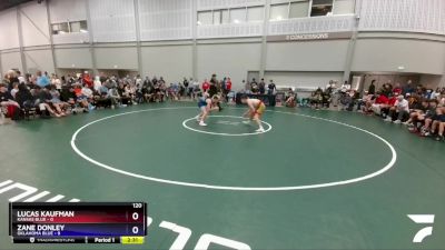 120 lbs Quarters & 1st Wb (16 Team) - Lucas Kaufman, Kansas Blue vs Zane Donley, Oklahoma Blue