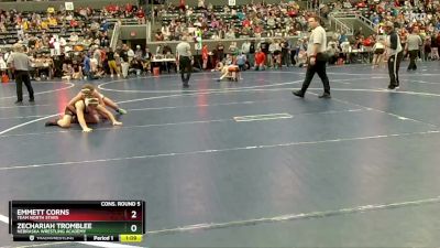 112 lbs Cons. Round 5 - Zechariah Tromblee, Nebraska Wrestling Academy vs Emmett Corns, TEAM NORTH STARS