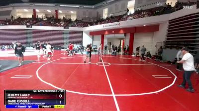 150 lbs Cons. Semi - Gabe Russell, Threestyle Wrestling Of Oklahoma vs Jeremy Lakey, Owasso Takedown Club