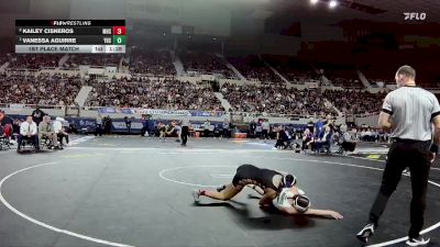 132-D1 1st Place Match - Vanessa Aguirre, Youngker High School vs Kailey Cisneros, Mesa High School