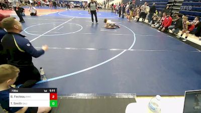 73 lbs Semifinal - Bryce Fecteau, Bentonville Wrestling Club vs Tracker Smith, Salina Wrestling Club