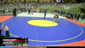 70 lbs Champ. Round 1 - Savannah Weinert, Cherry Creek Wrestling vs Hayden Card, Umpqua Wrestling Club