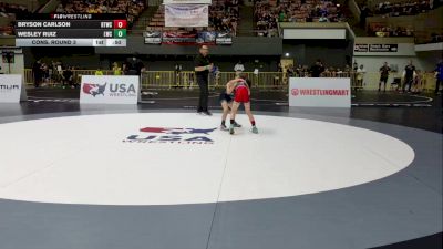Intermediate Boys - 53 lbs Cons. Round 3 - Bryson Carlson, Ripon Tribe Wrestling Club vs Wesley Ruiz, Legacy Wrestling Center