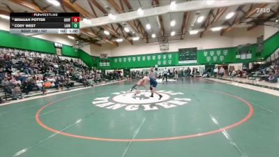 157 lbs Cons. Round 3 - Cody West, Lander Valley vs Benaiah Potter, Cody