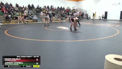 156-157 lbs Round 4 - Mason Wilhelm, Western Dubuque vs Andrew Campbell, Cedar Rapids Kennedy