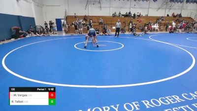 130 lbs Cons. Round 5 - Mikey Vargas, Team Coalinga vs Ry Talbot, LV Bears WC