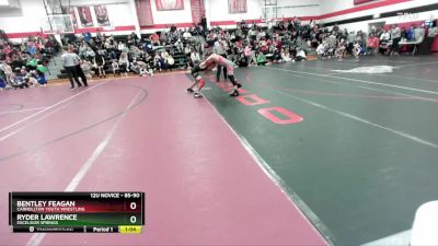 85-90 lbs Round 4 - Ryder Lawrence, Excelsior Springs vs Bentley Feagan, Carrollton Youth Wrestling