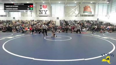 41 lbs Quarterfinal - Anders Baker, Club Not Listed vs Breylee Ryder, 518 Grapplers