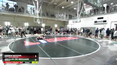 215 lbs Champ. Round 3 - Abdullah Joe Abdulhameed, Meridian vs Andrew Royston, West Valley (Spokane)