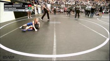 49 lbs Consi Of 8 #2 - Geronimo Tecumseh II, Mojo Grappling Academy vs Arlo Shattuck, Harrah Little League Wrestling