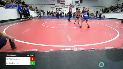 60 lbs Semifinal - Kamden Woolman, Tiger Trained Wrestling vs Mason Madrid, Team Tulsa Wrestling Club