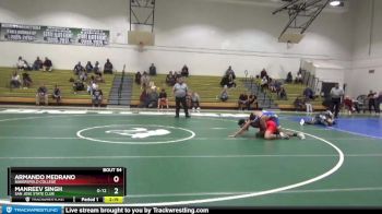 197 lbs Quarterfinal - Armando Medrano, Bakersfield College vs Manreev Singh, San Jose State Club