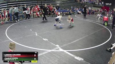 50 lbs Quarterfinals (8 Team) - Charlie Kozol, Nebraska Black vs Landon Childers, Indiana Gold