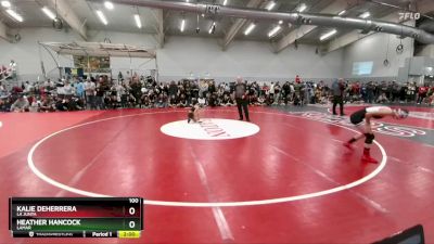 100 lbs Champ. Round 1 - Kalie Deherrera, La Junta vs Heather Hancock, Lamar