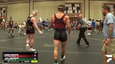 180 lbs Round 3 (6 Team) - Jaden Simpson, Southern Regional vs Jake Kreisberg, Yale Street WC