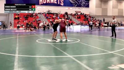285 lbs Semifinal - Owen Reber, Alvernia University vs Jonah McCoy, St. Vincent College