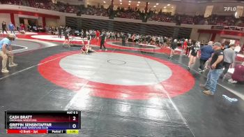 100 lbs Semifinal - Cash Bratt, Chickasha Wrestling vs Griffin Sensintaffar, Keystone Kids Wrestling Club