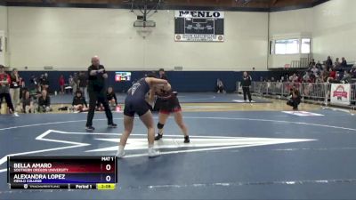 143 lbs Semifinal - Bella Amaro, Southern Oregon University vs Alexandra Lopez, Menlo College