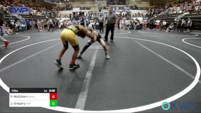 75 lbs Semifinal - Paxtyn McGilbert, Midwest City Bombers Youth Wrestling Club vs Joseph Gregory, Shelton Wrestling Academy