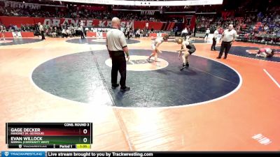 2A 157 lbs Cons. Round 3 - Gage Decker, Mahomet (M.-Seymour) vs Evan Willock, Normal (Community West)