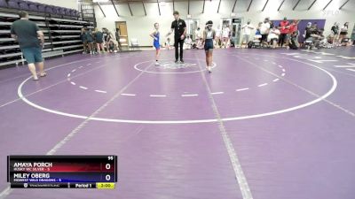 95 lbs Round 4 (10 Team) - Amaya Porch, Husky WC Silver vs Miley Oberg, MoWest Wild Dragons