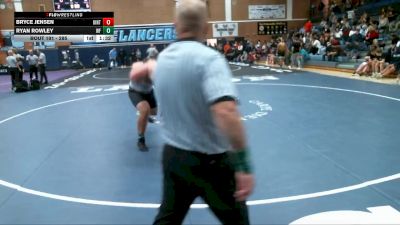 285 lbs Quarterfinal - Ryan Rowley, West Field vs Bryce Jensen, Uintah