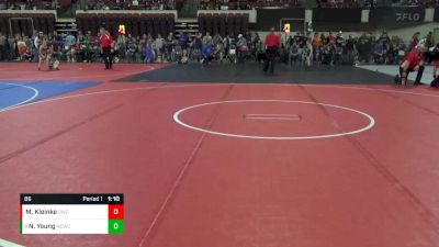 86 lbs Cons. Round 3 - Nehemiah Young, Natrona Colts Wrestling Club vs Max Kleinke, Sidney Wrestling Club