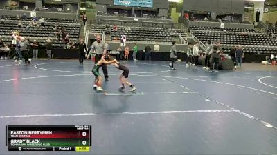 35-40 lbs Semifinal - Easton Berryman, TEAM CENTRAL vs Grady Black, Tomahawk Wrestling Club