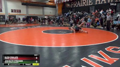 190 lbs Semifinal - Aliya Phillips, Prairie, Cedar Rapids vs Joscelyn Stricker, Cedar Rapids Kennedy