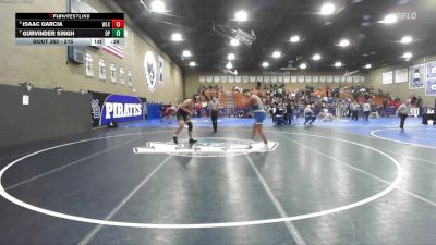 215 lbs Cons. Round 2 - Gurvinder Singh, Dos Palos vs Isaac Garcia, Woodlake