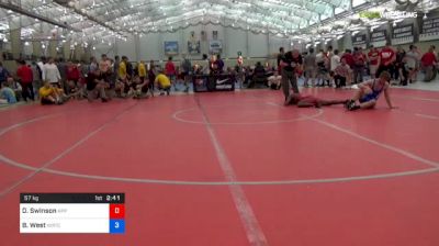 57 kg Round Of 32 - De'Andre Swinson, App State RTC vs Bryce West, Northern Illinois RTC