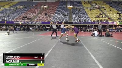 157 lbs Quarters & 1st Wb (16 Team) - Makoa Goeas, Missouri Valley vs David Rubio, Corban University