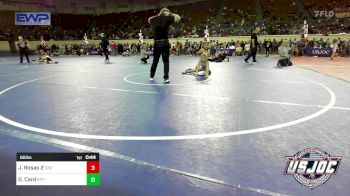 65 lbs Consi Of 4 - Juliette Rosas 2, OKC Saints Wrestling vs Graycie Card, Tulsa Blue T Panthers