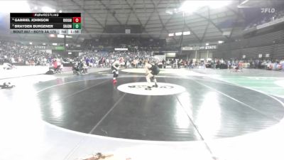 Boys 3A 175 lbs Quarterfinal - Brayden Burgener, Shadle Park vs Gabriel Johnson, River Ridge