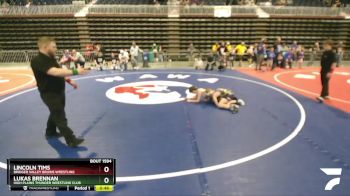 92 lbs 3rd Place Match - Lincoln Tims, Bridger Valley Bruins Wrestling vs Lukas Brennan, High Plains Thunder Wrestling Club