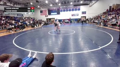 120 lbs 1st Place Match - Lucas Stirling, Thunder Basin High School vs Cache Wood, Sheridan