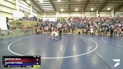 70 lbs Semifinal - Jonathan Sells, OR vs Thatcher Purser, UT