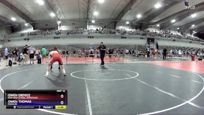 165 lbs Cons. Round 2 - Owen Diemoz, Nixa High School Wrestling vs Owen Thomas, Missouri