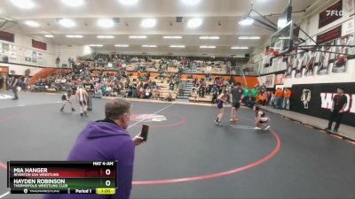 64-69 lbs Round 2 - Hayden Robinson, Thermopolis Wrestling Club vs Mia Hanger, Riverton USA Wrestling