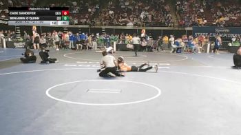 D 1 150 lbs Cons. Round 2 - Benjamin O`Quinn, C.E. Byrd vs Cade Sandefer, Catholic - B.R.