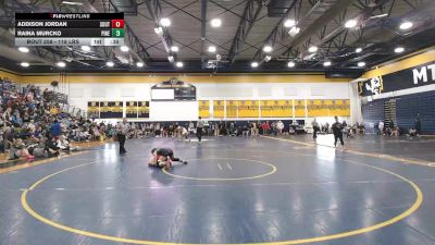 118 lbs Consy 2 - Addison Jordan, Southmoreland vs Raina Murcko, Pine-Richland