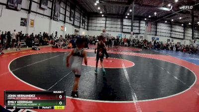 50 lbs Round 1 (6 Team) - John Hernandez, CAPITAL CITY WRESTLING CLUB vs Emily Kerrigan, PIT BULL WRESTLING ACADEMY