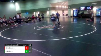 220 lbs Placement Matches (8 Team) - Hunter Petrovia, Diamond Fish Pink vs James Miller, Delaware