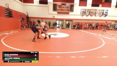 285 lbs Cons. Round 3 - Ryan Wadkins, Okanogan vs Antonio Urbina, Mabton