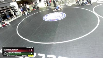 86 lbs Quarterfinal - Rodolfo Zepeda, G-Style Wrestling Club vs William Westbrock, California