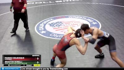 160 lbs Semifinal - Brokton Borelli, Vasky BrosPitman Wrestling Club vs Markez DelBosque, California