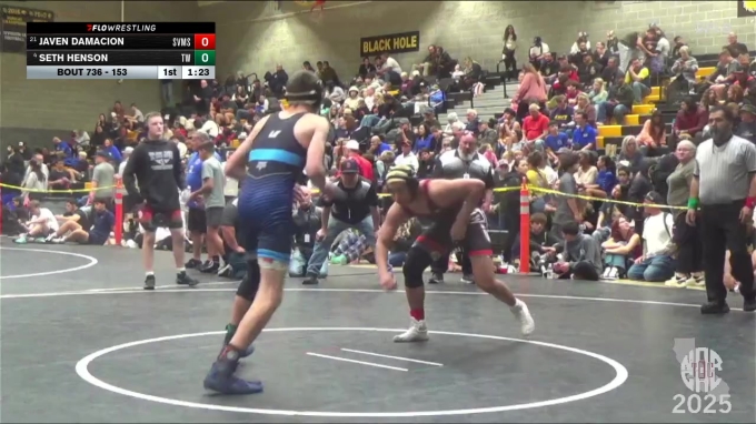 Spring View Middle 153 lbs Quarterfinal - Javen Damacion, Spring View Middle School vs ...