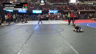 74 lbs 1st Place Match - Craig Berens, Shepherd Wrestling Club vs Ryder Walston, Team Champs